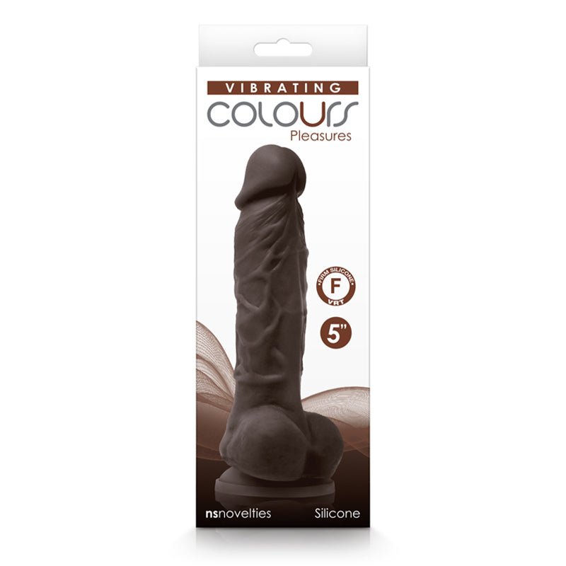 Colours Pleasures 5 in. Vibrating Dildo Dark Brown - Royal Sins