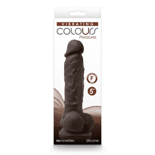 Colours Pleasures 5 in. Vibrating Dildo Dark Brown - Royal Sins