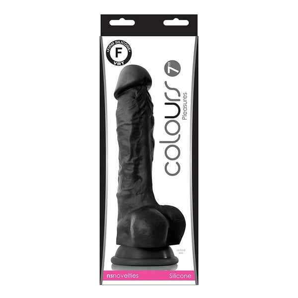 Colours Pleasures 7 in. Dildo Black - Royal Sins