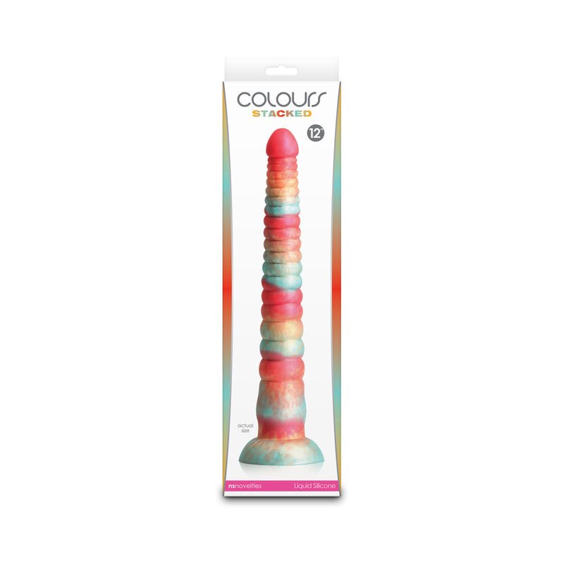 Colours Stacked 12 in. Dildo Red/Gold - Royal Sins