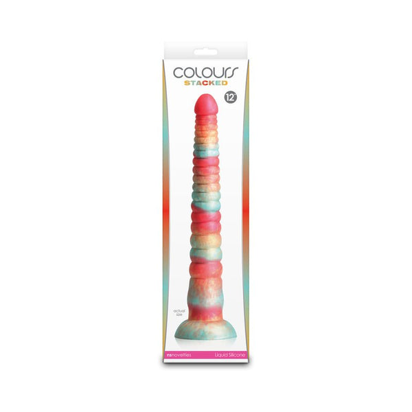 Colours Stacked 12 in. Dildo Red/Gold - Royal Sins