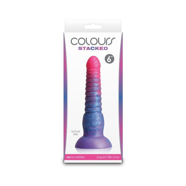 Colours Stacked 6 in. Dildo Pink/Blue - Royal Sins