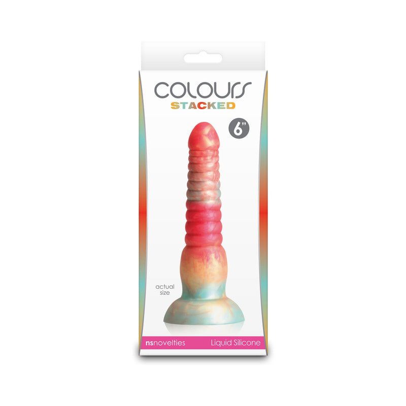 Colours Stacked 6 in. Dildo Red/Gold - Royal Sins