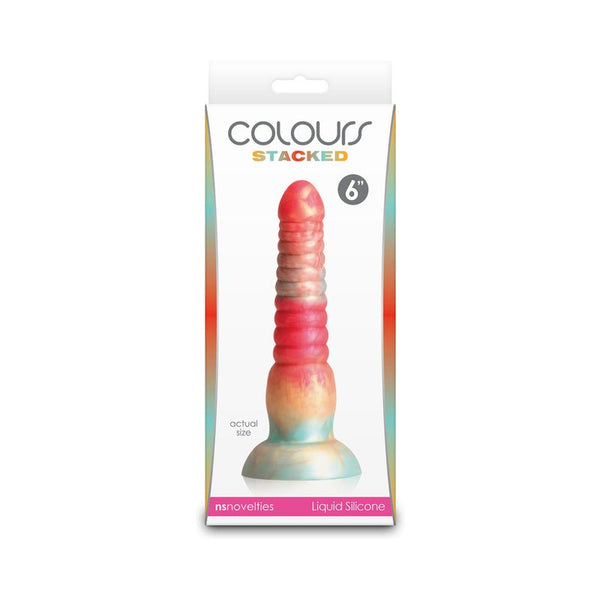 Colours Stacked 6 in. Dildo Red/Gold - Royal Sins