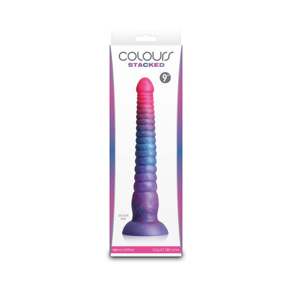 Colours Stacked 9 in. Dildo Pink/Blue - Royal Sins