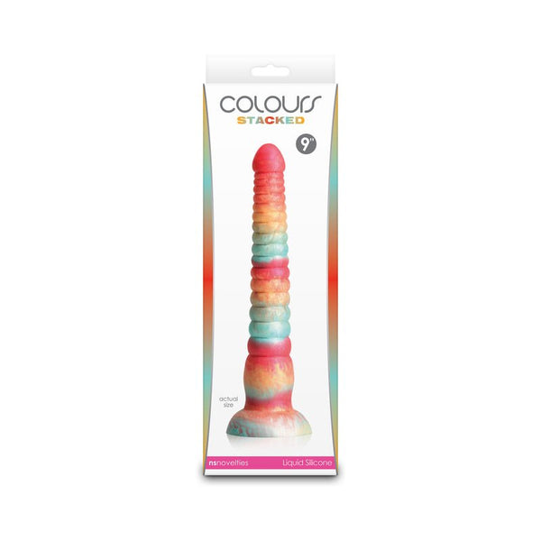Colours Stacked 9 in. Dildo Red/Gold - Royal Sins