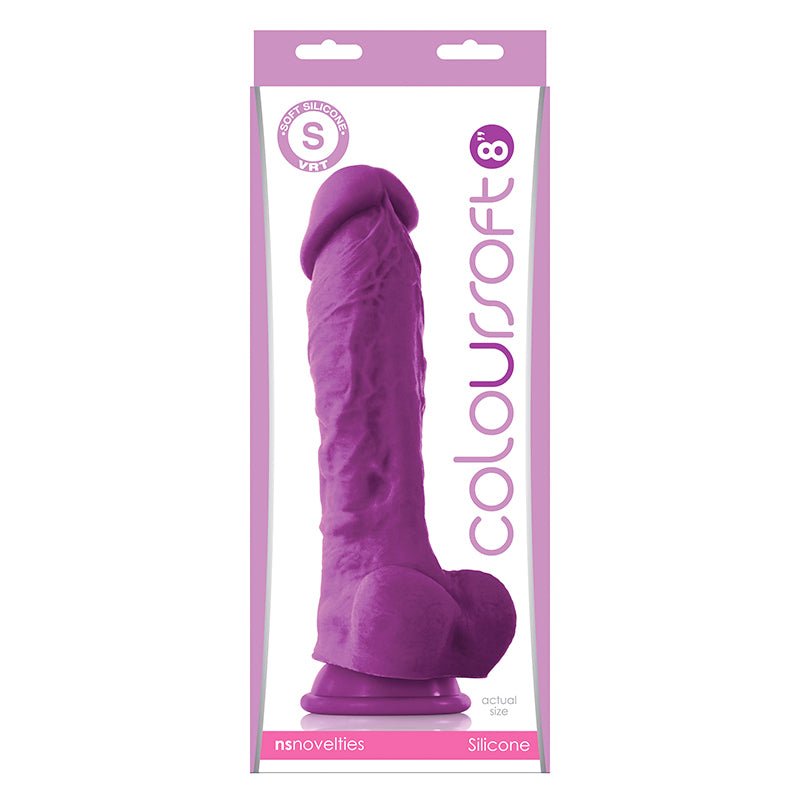 ColourSoft 8 in. Soft Dildo Purple - Royal Sins