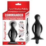 Commander Expert Vibrating Buttplug Removeable Bullet Suction Cup Base Silicone Black - Royal Sins