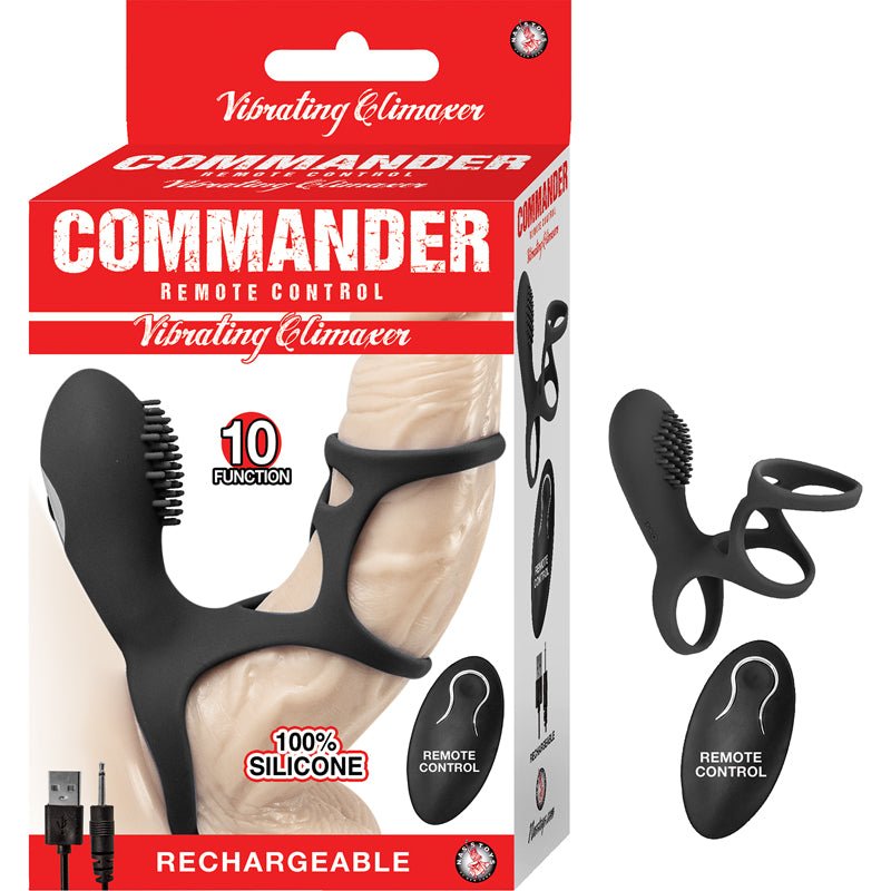 Commander Remote Control Vibrating Climaxer Black - Royal Sins