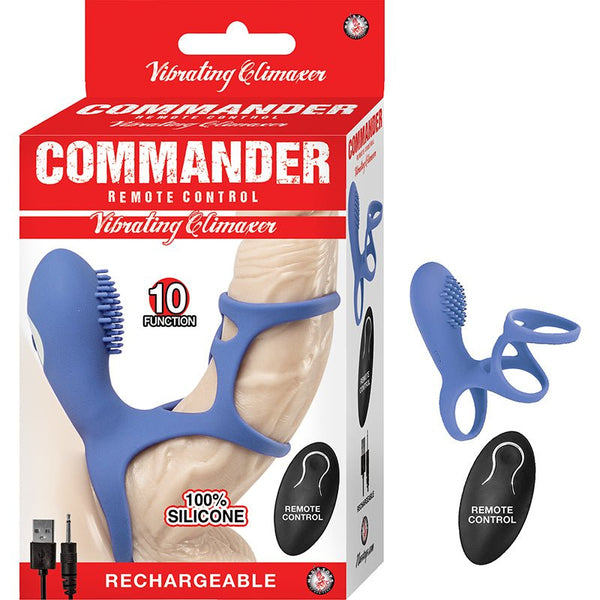 Commander Remote Control Vibrating Climaxer Blue - Royal Sins
