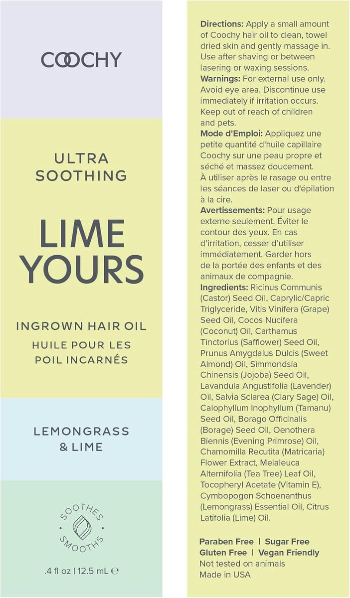 Coochy Ultra Lime Yours Ingrown Hair Oil 12.5ml - Lemongrass & Lime - Royal Sins