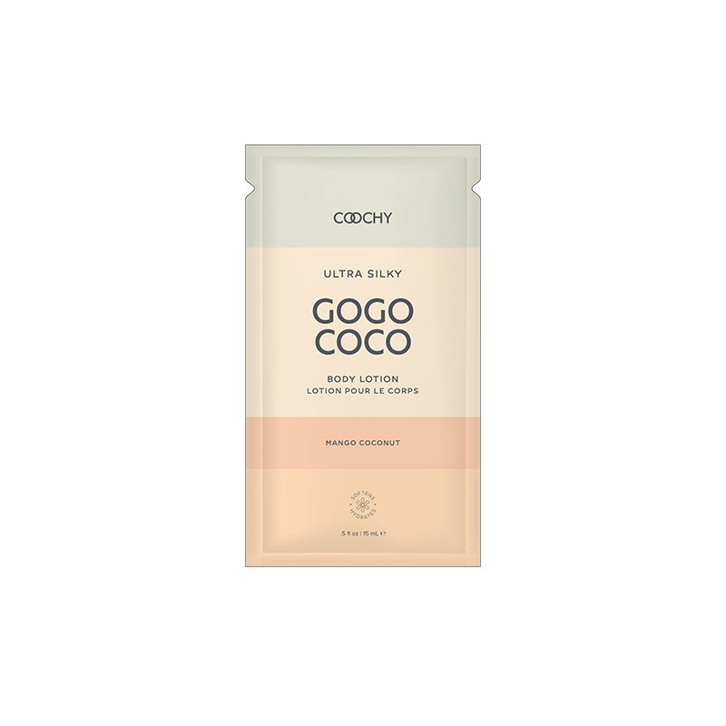 Coochy Ultra Silky Body Lotion Mango Coconut .35 fl. oz./10 ml Foil 24 - Piece Bulk Bag - Royal Sins