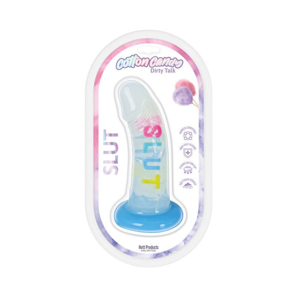 Cotton Candy Dirty Talk Slut 6 in. Silicone Dildo - Royal Sins