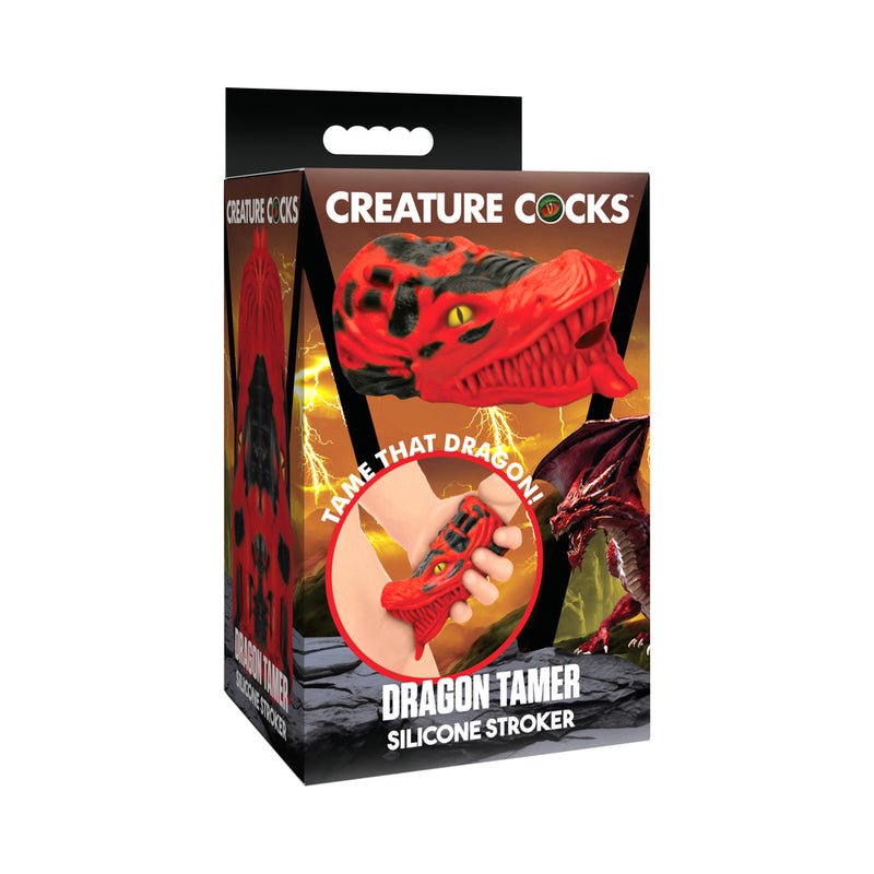 Creature Cocks Dragon Tamer Silicone Stroker Red - Royal Sins