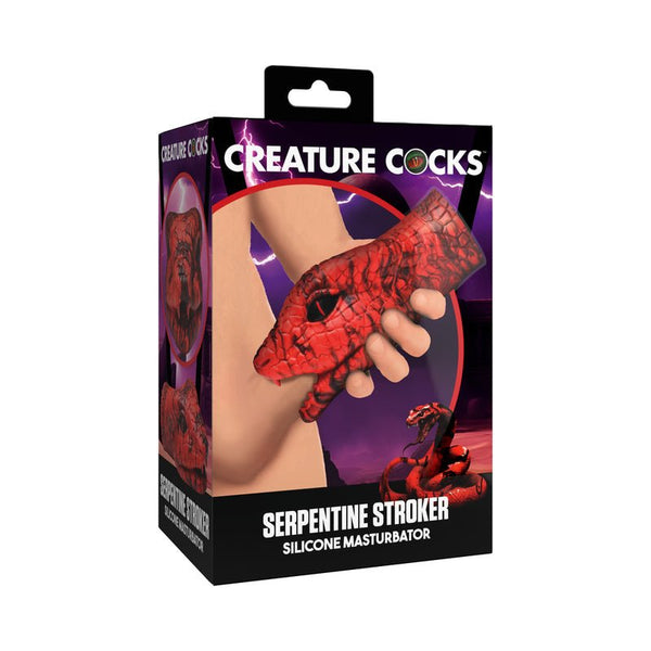 Creature Cocks Serpentine Stroker Silicone Masturbator Red - Royal Sins