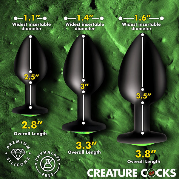 Creature Eyes Green Eye Silicone Butt Plug Set - Royal Sins