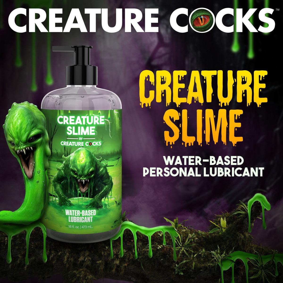 Creature Slime Water - Based Lubricant - 16oz - Royal Sins