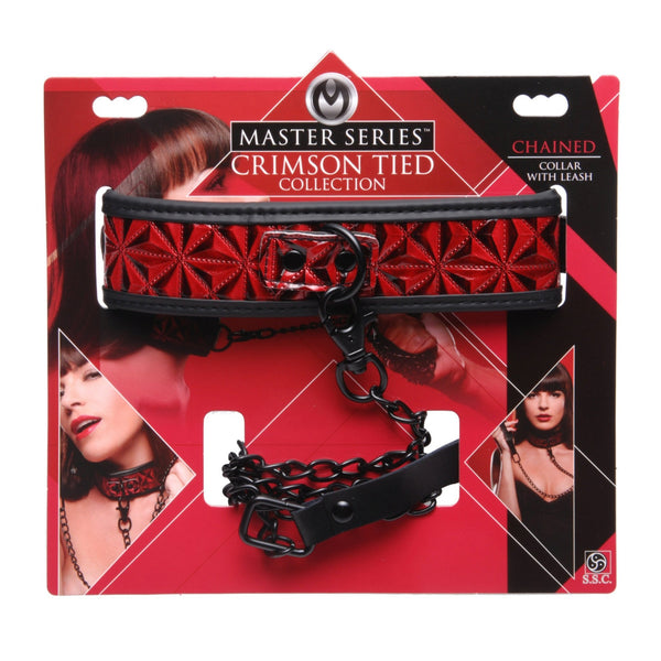 Crimson Tied Collar with Leash - Royal Sins