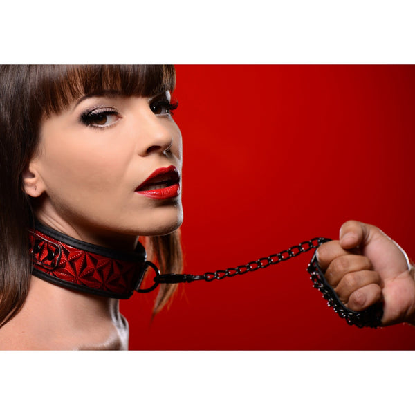 Crimson Tied Collar with Leash - Royal Sins