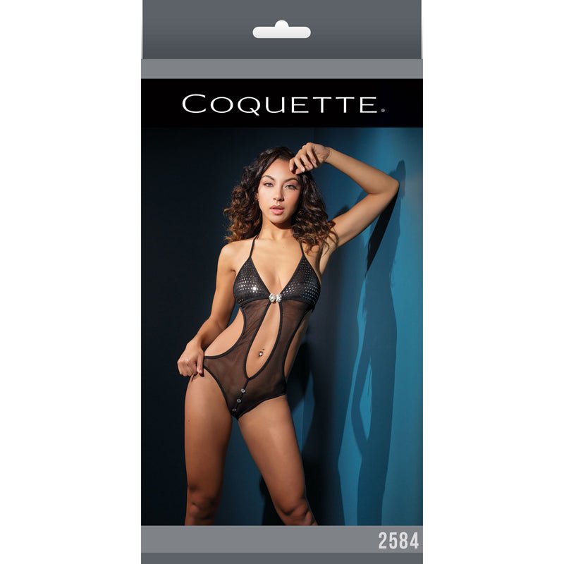 Crotchless Teddy Silver/Black OS - Royal Sins