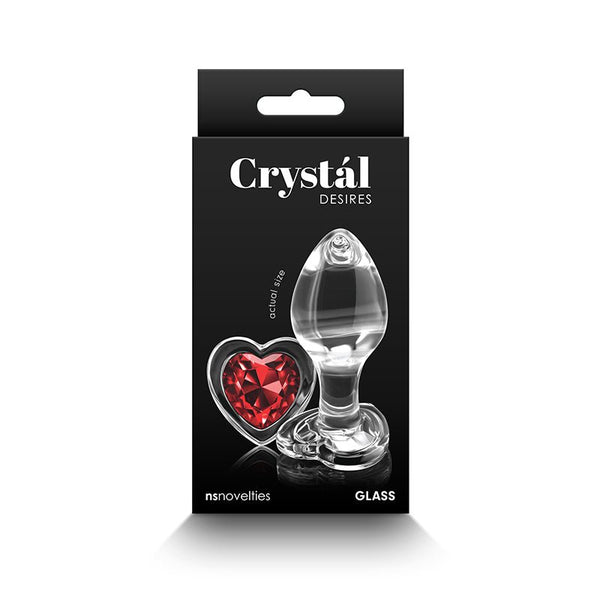 Crystal Desires Red Heart Gem Glass Plug Medium - Royal Sins