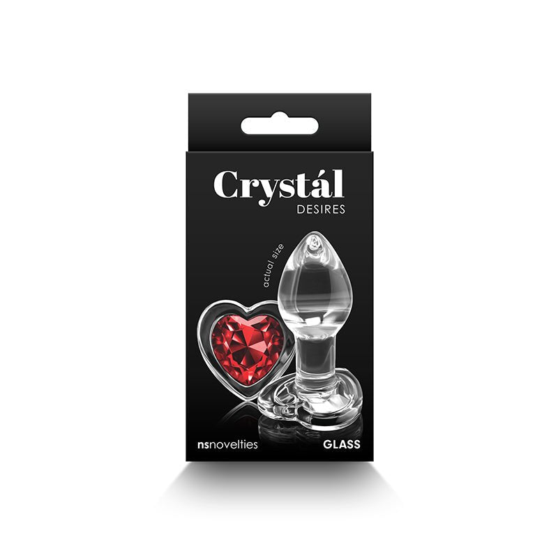 Crystal Desires Red Heart Gem Glass Plug Small - Royal Sins