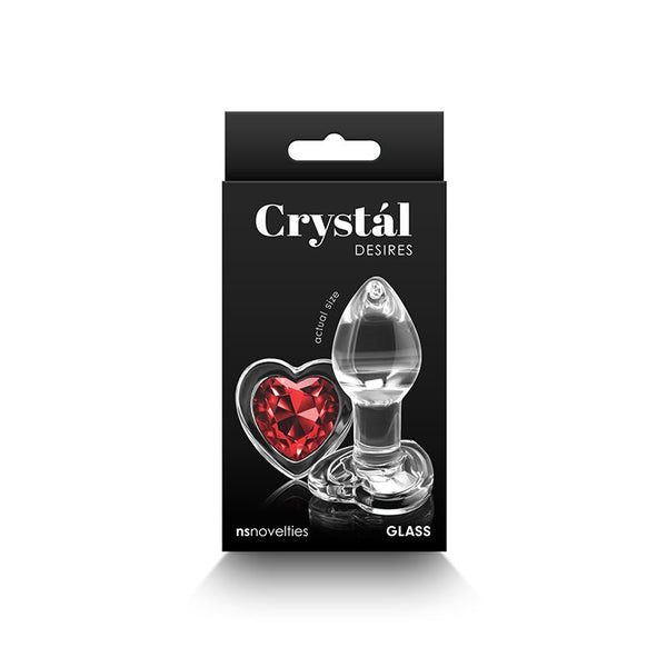 Crystal Desires Red Heart Gem Glass Plug Small - Royal Sins