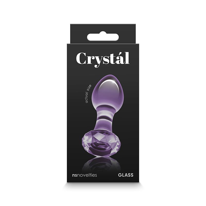 Crystal Faceted Glass Anal Plug Purple - Royal Sins