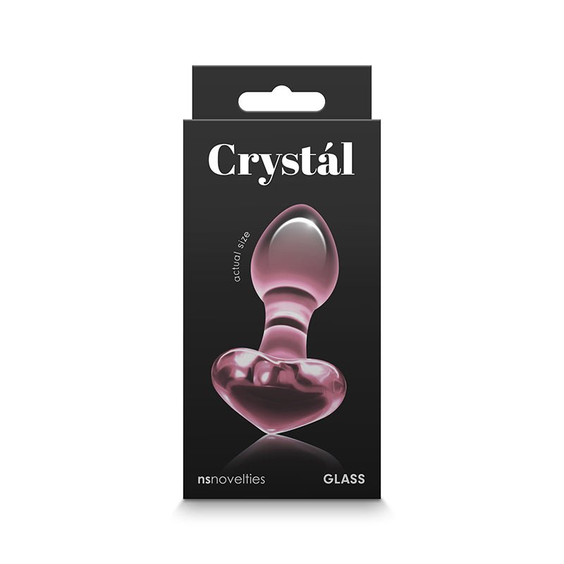Crystal Heart Glass Anal Plug Pink - Royal Sins