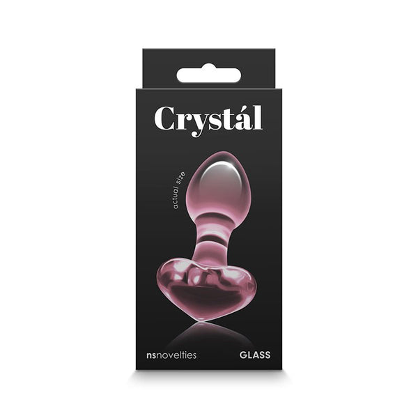 Crystal Heart Glass Anal Plug Pink - Royal Sins