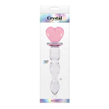 Crystal Heart of Glass 6 in. Glass Dildo Pink/Clear - Royal Sins