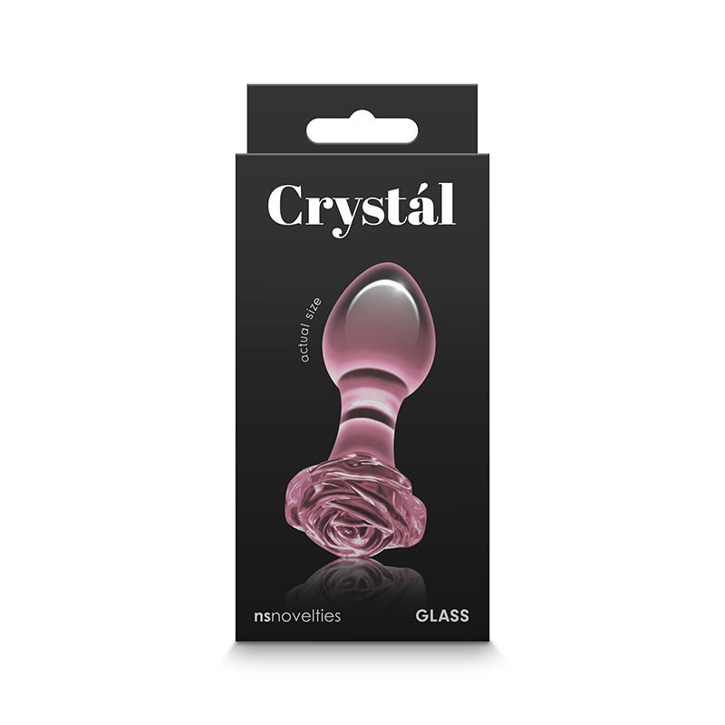 Crystal Rose Glass Anal Plug Pink - Royal Sins