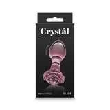 Crystal Rose Glass Anal Plug Pink - Royal Sins