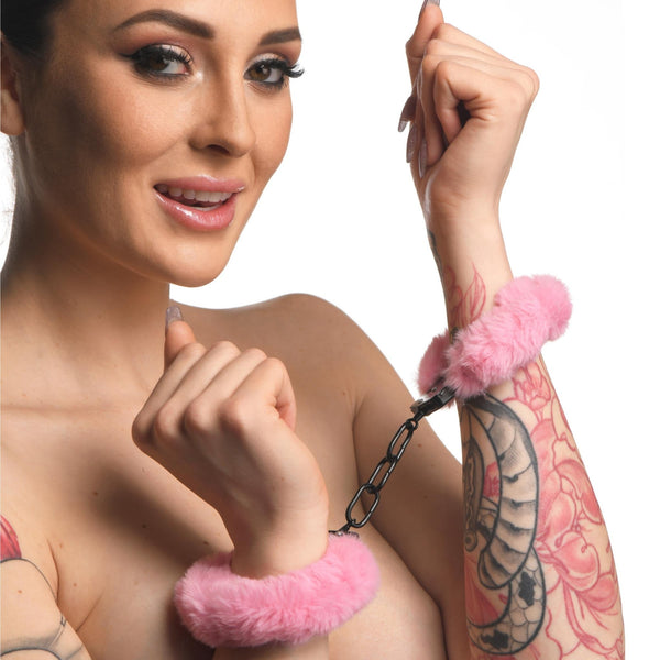 Cuffed in Fur Furry Handcuffs - Pink - Royal Sins