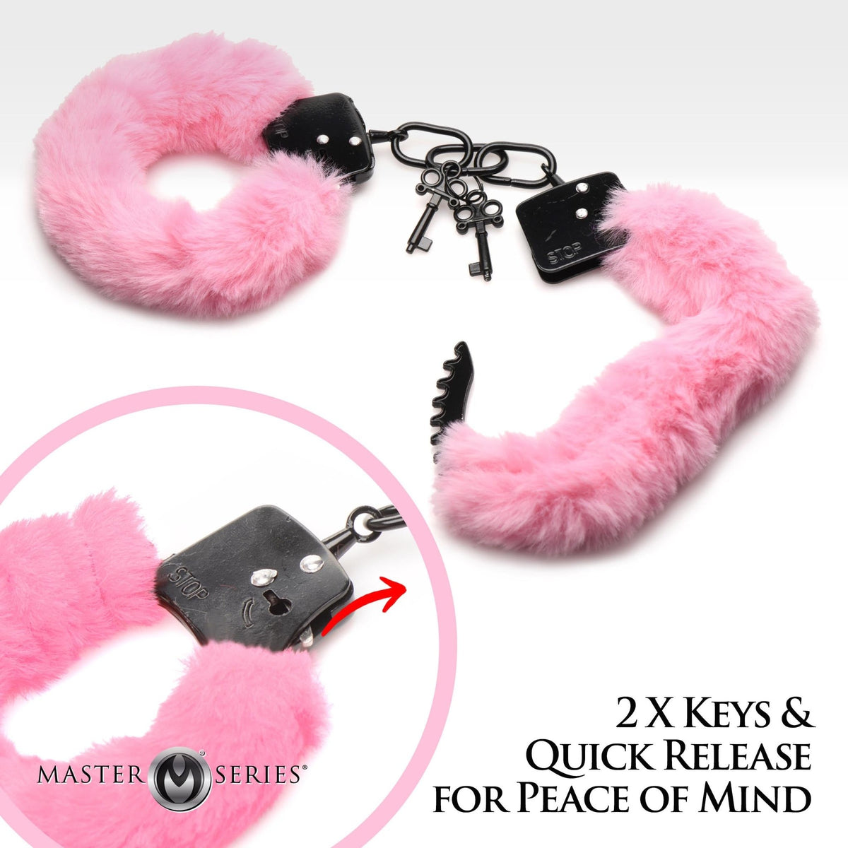 Cuffed in Fur Furry Handcuffs - Pink - Royal Sins