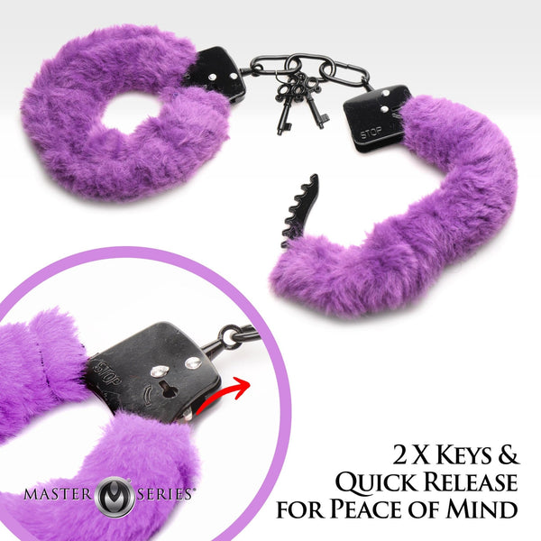 Cuffed in Fur Furry Handcuffs - Purple - Royal Sins