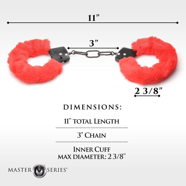 Cuffed In Fur Furry Handcuffs - Red - Royal Sins