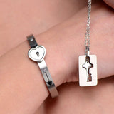 Cuffed Locking Bracelet and Key Necklace - Royal Sins