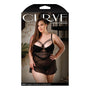 Curve Emily Strappy Chemise With Molded Cups & G - String Black 3X/4X - Royal Sins
