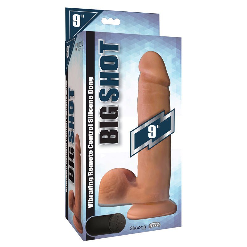Curve Toys Big Shot Rechargeable Remote - Controlled 9 in. Vibrating Silicone Dildo with Balls & Suction Cup Light - Royal Sins