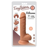 Curve Toys Easy Riders 7 in. Dual Density Silicone Dildo with Balls & Suction Cup Light - Royal Sins