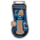 Curve Toys FLESHSTIXXX 7 in. Posable Dual Density Silicone Dildo with Suction Cup Tan - Royal Sins