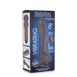 Curve Toys FLESHSTIXXX Rechargeable 8 in. Posable Vibrating Dildo with Balls & Suction Cup Brown - Royal Sins