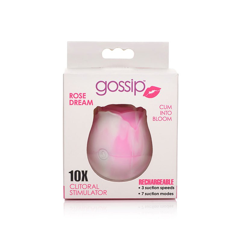 Curve Toys Gossip Cum Into Bloom Rechargeable Silicone Clitoral Stimulator Rose Dream Swirl - Royal Sins