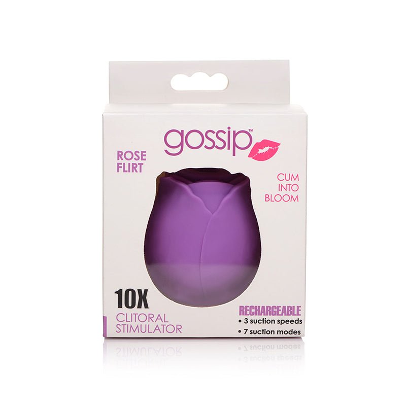 Curve Toys Gossip Cum Into Bloom Rechargeable Silicone Clitoral Stimulator Rose Flirt Violet - Royal Sins