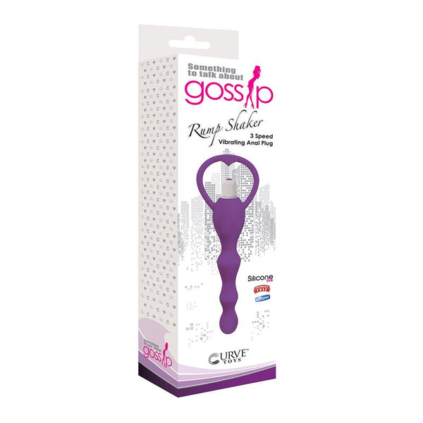 Curve Toys Gossip Rump Shaker Waterproof Silicone Beaded Vibrating Anal Plug Violet - Royal Sins