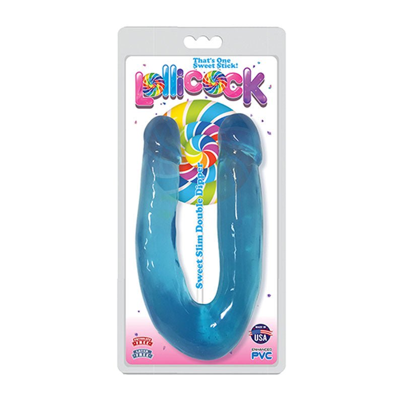 Curve Toys Lollicock Sweet Slim Double Dipper Dual Ended Dildo Berry - Royal Sins