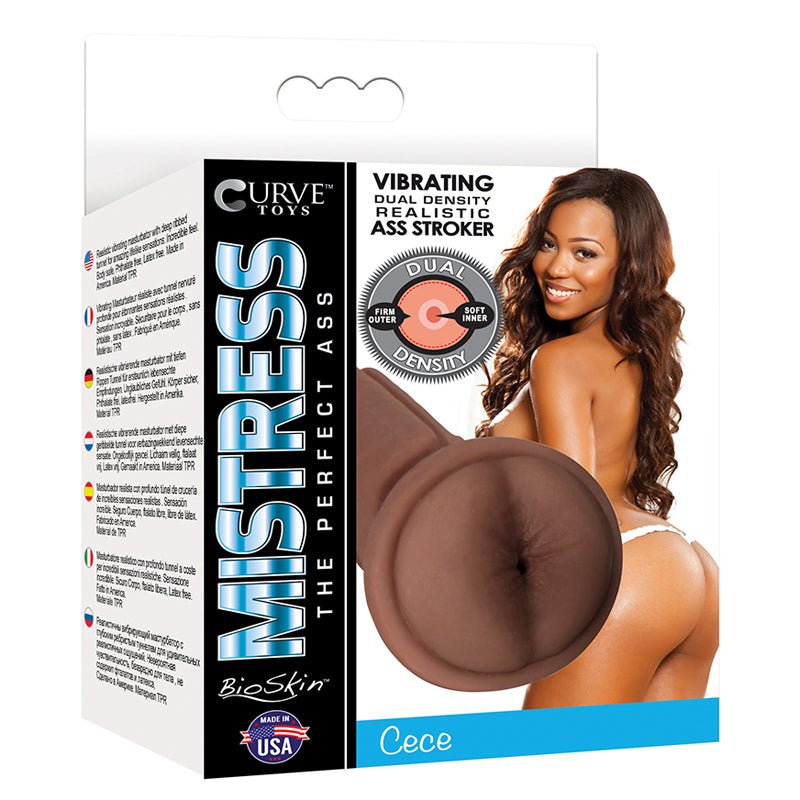 Curve Toys Mistress Perfect Ass Cece Vibrating Dual Density Ass Stroker Dark - Royal Sins