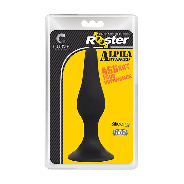 Curve Toys Rooster Alpha Advanced Silicone Anal Plug with Suction Cup Black - Royal Sins
