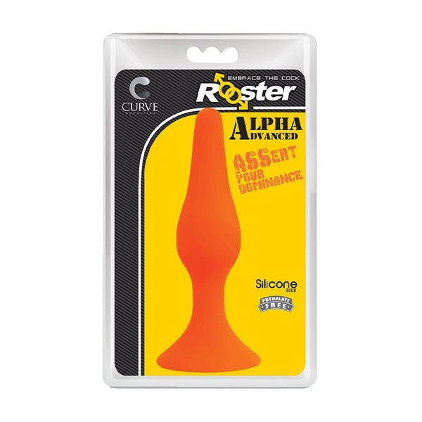 Curve Toys Rooster Alpha Advanced Silicone Anal Plug with Suction Cup Orange - Royal Sins
